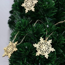 10 Pcs Bamboo Xmas Tree Hanging Decor Christmas Snowflake Decoration