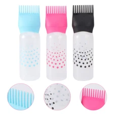 3pcs Hair Dye Bottles Hairdressing Applicator with Scale Lines Hair Dye Bottle