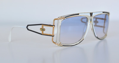 Lunettes De Soleil Vintage Cazal Modèle 866 - New Old Stock Condition Exceptionnelle - Cadre Or, Noir, Blanc