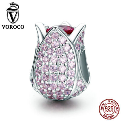 Voroco 925 Sterling Silver Bee Honeycomb CZ Bracelet Charm Bead - Foto 11