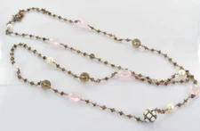 David Yurman Bijou Multi Gemstone Necklace 46" - Rose & Smoky Quartz - Pearl