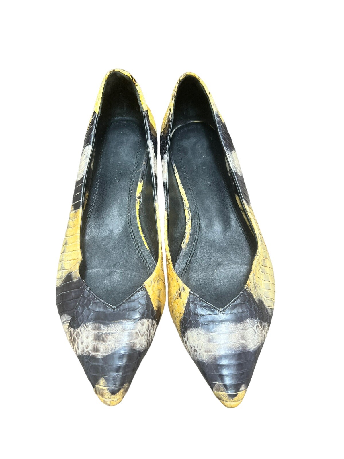 Sandro Ambra Leather  Python Snakeskin Ballerina … - image 4