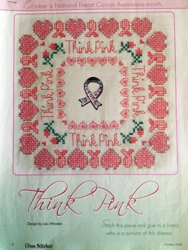 Counted Cross Stitch Pattern - Think Pink Breast Cancer Awareness