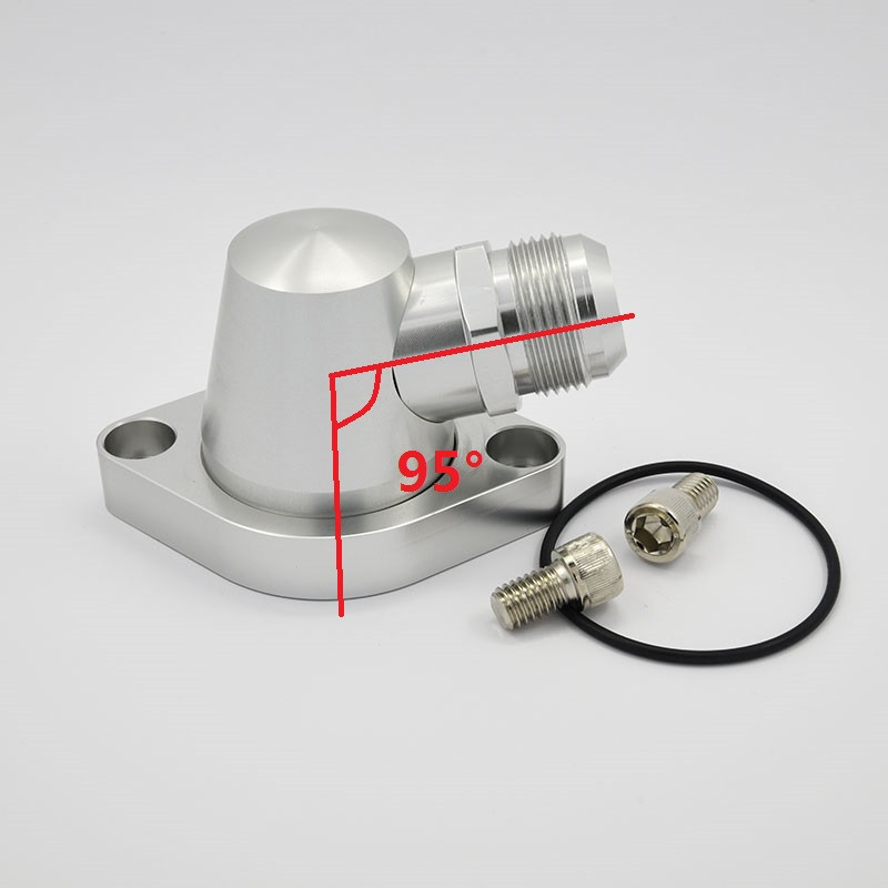 A-Team Performance Straight-Up Water Neck Thermostat Housing - Black Aluminum For SBC/BBC Chevy Engines