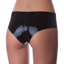 Women Black Latex Briefs Rubber Shorts Handmade