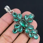Green Tourmailine 925 Sterling Silver Gemstone Handmad Pendant Jewelry 2.7 Inch