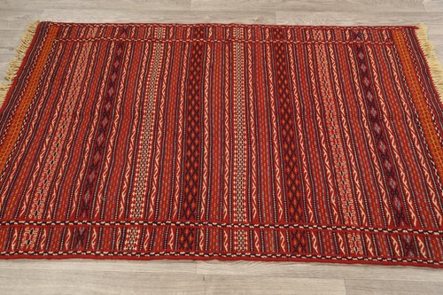 Traditional Tribal Striped Hand-woven Sumak Kilim Area Rug Oriental Carpet 3x5 - Picture 9 of 12