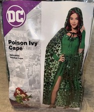 DC Spirit Poison Ivy Green Hooded Cape ONLY Sheer Cosplay Costume OS Long NEW