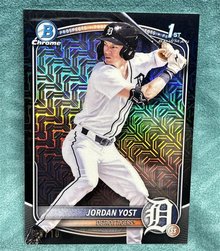 2025 Bowman Draft Chrome Mega Box Mojo Black /10 Jordan Yost 1st Bowman BDC-162