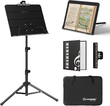 K KASONIC - Dual-Use Folding Sheet Music Stand & Desktop Book Black 