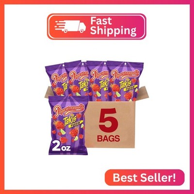 Popcornopolis Fuego Takis 5 ct, 2 oz Case, Hot Chili Pepper & Lime Flavored Extr