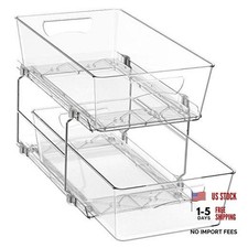 Clear 2-Tier Basket Drawer Cabinet Pull-Out Organizer - 1 Pack