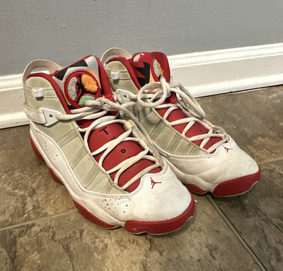Jordan Air Jordan 6 Rings ''Hare'' Men's Mid Top Lace-Up Sneakers White/Red