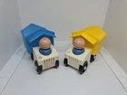 L Vintage Fisher Price little people lot/4: Dump Truck Truckers Wood Boys