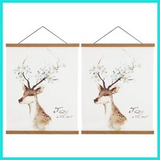 2 Pack Magnetic Poster Hanger Frame, 17x22 17x24 17x31 Light Wood Wooden Magn...