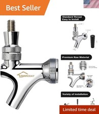 Polished Brass Beer Faucet with Stainless Steel Core - Keg Tap Essential