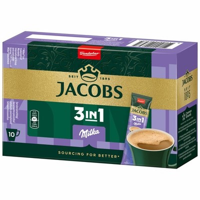 Jacobs 3in1 Milka Instant-Kaffee mit Kakao löslicher Bohnenkaffee 3 x 10 Sticks