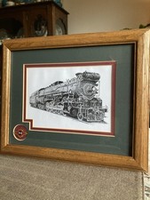 VTG 1990 Texas State Railroad Custom Framed Print, H.L. Scott lll, Engine #610