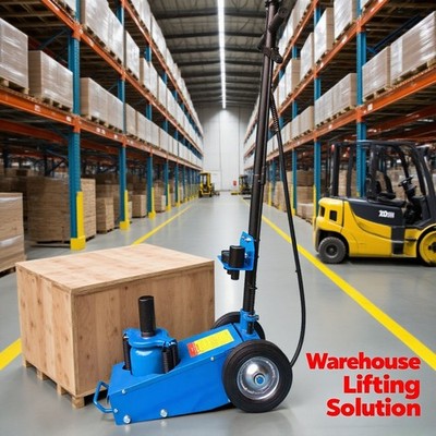 22 Ton Air Hydraulic Floor Jack - Industrial Strength Car Lift in Blue