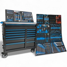 Carrello Da Officina Con Attrezzi KFZ SG23 13 Cassetti Blue Edition Con Ruote
