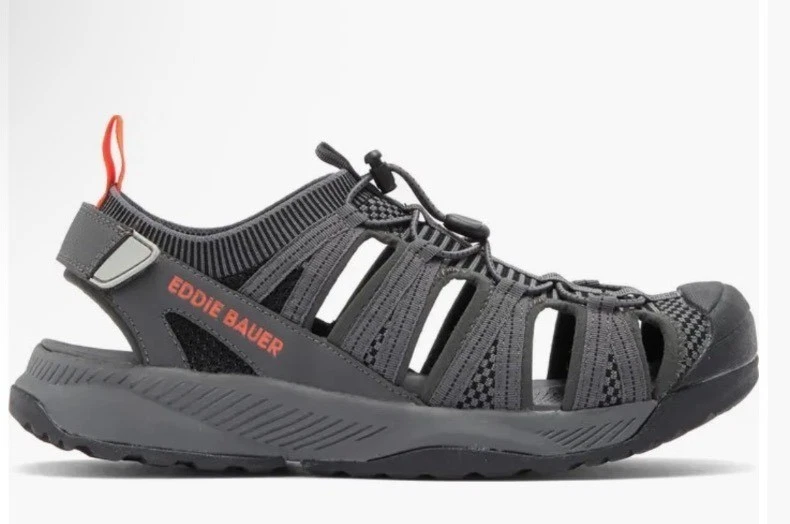 Eddie Bauer Men's Yesler Sandal Toggle Rubber Sole Size 8 Gray NWOB $49