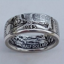 Silver Dollar Coin Ring Handmade Crafted Rare Silver Morgan Men Rings