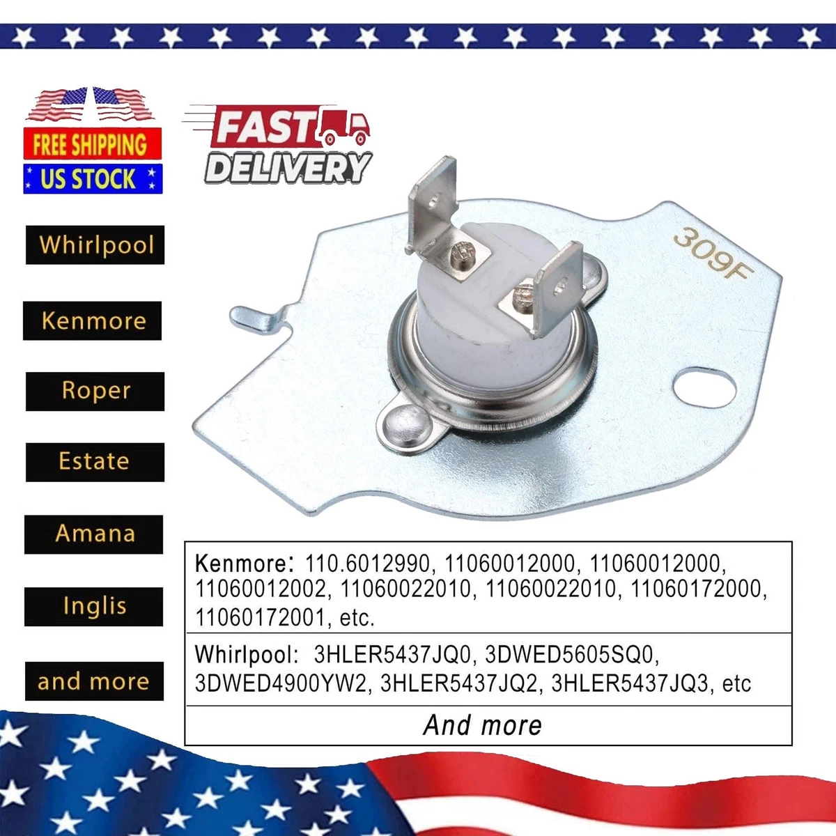 Confezione Da 10 Fusibili Termici HQRP Per Asciugatrice Whirlpool - Foto 9