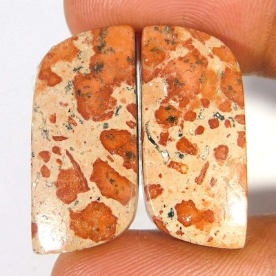 29.20Cts. Natural Asteroid Jasper Pair Fany Cabochon 26  X  12mm. Loose Gemstone