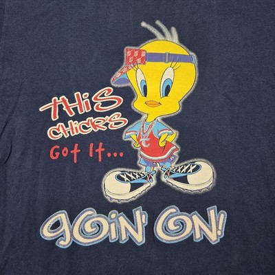 Looney Tunes Tweety Bird T-Shirt Size M This Chicks Got It Going On Graphic Blue