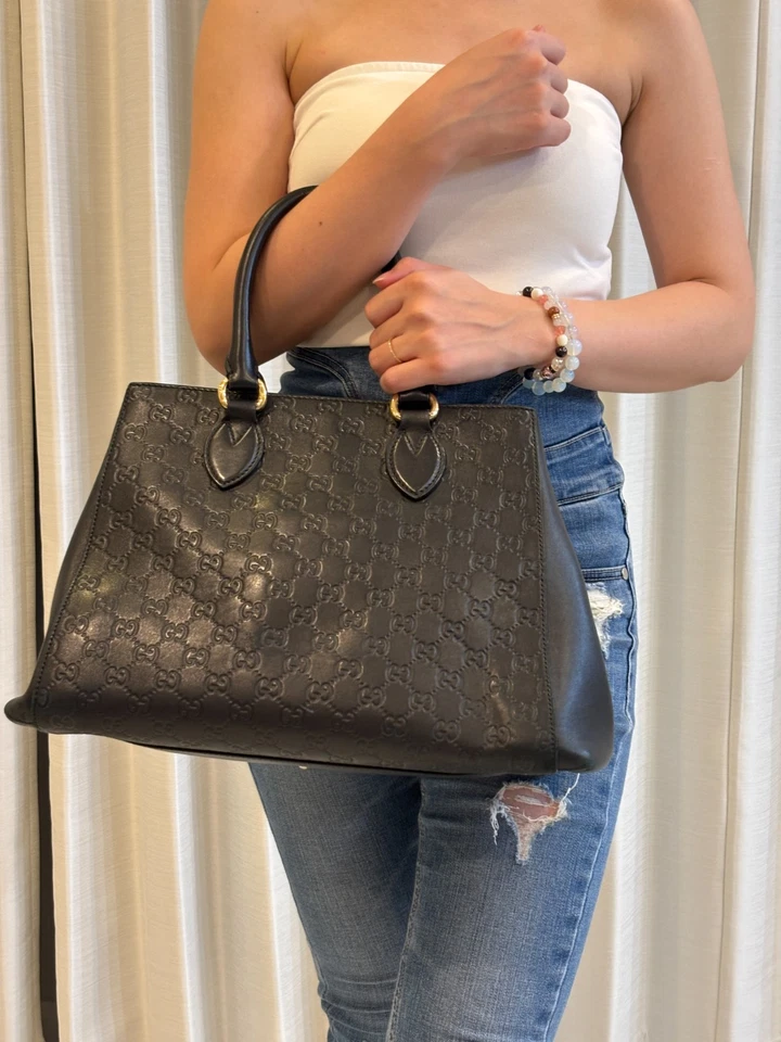 GUCCI Mujer Guccissima Cuero Bolso/Bolso de Mano Asa Superior (Sin Correa para el Hombro) Foto 3 de 4