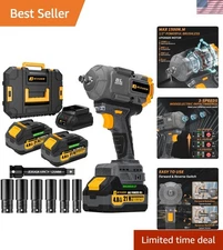 21V Cordless Impact Gun with Dual 4.0Ah Batteries & 6 Sockets - Complete Kit