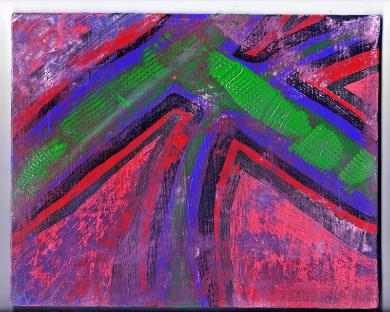 THE MOUNTAIN WHERE HOPE DIED Painting 10X8 Distressed Art Dada Surrealism