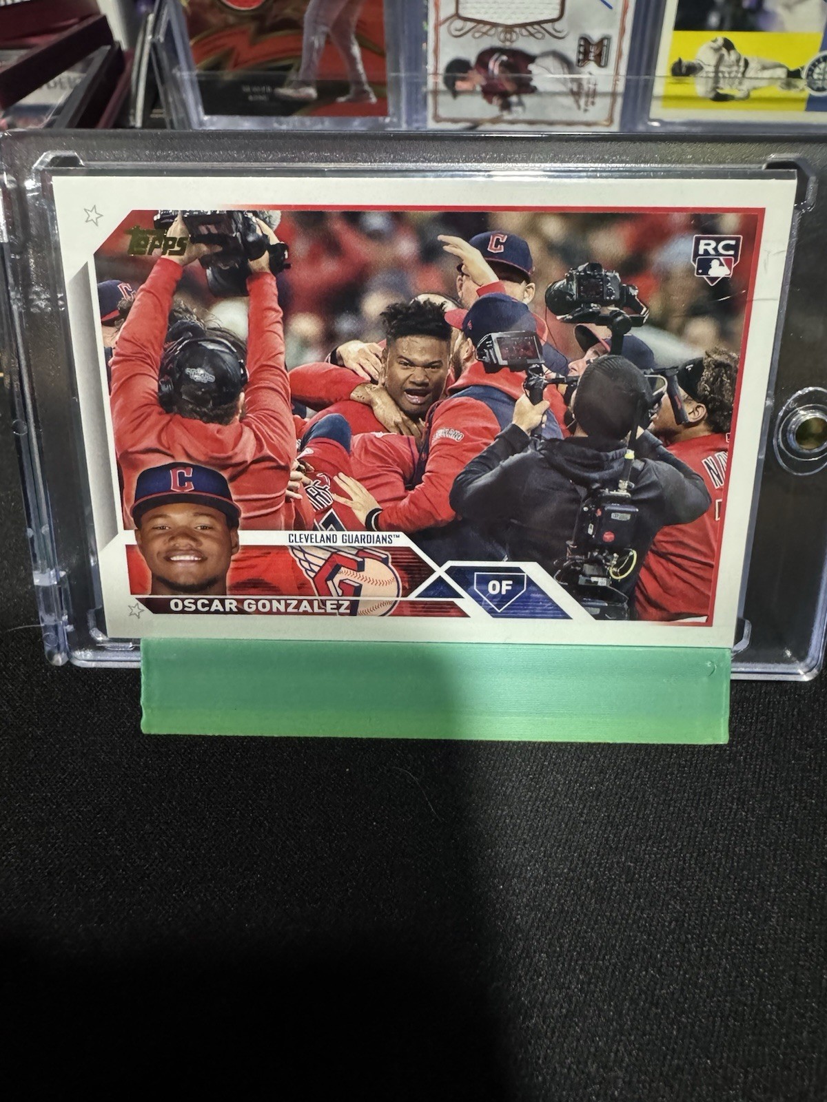 2023 Topps Series 1 - Oscar Gonzalez #119 Ssp Image Variation Golden Mirror (RC)