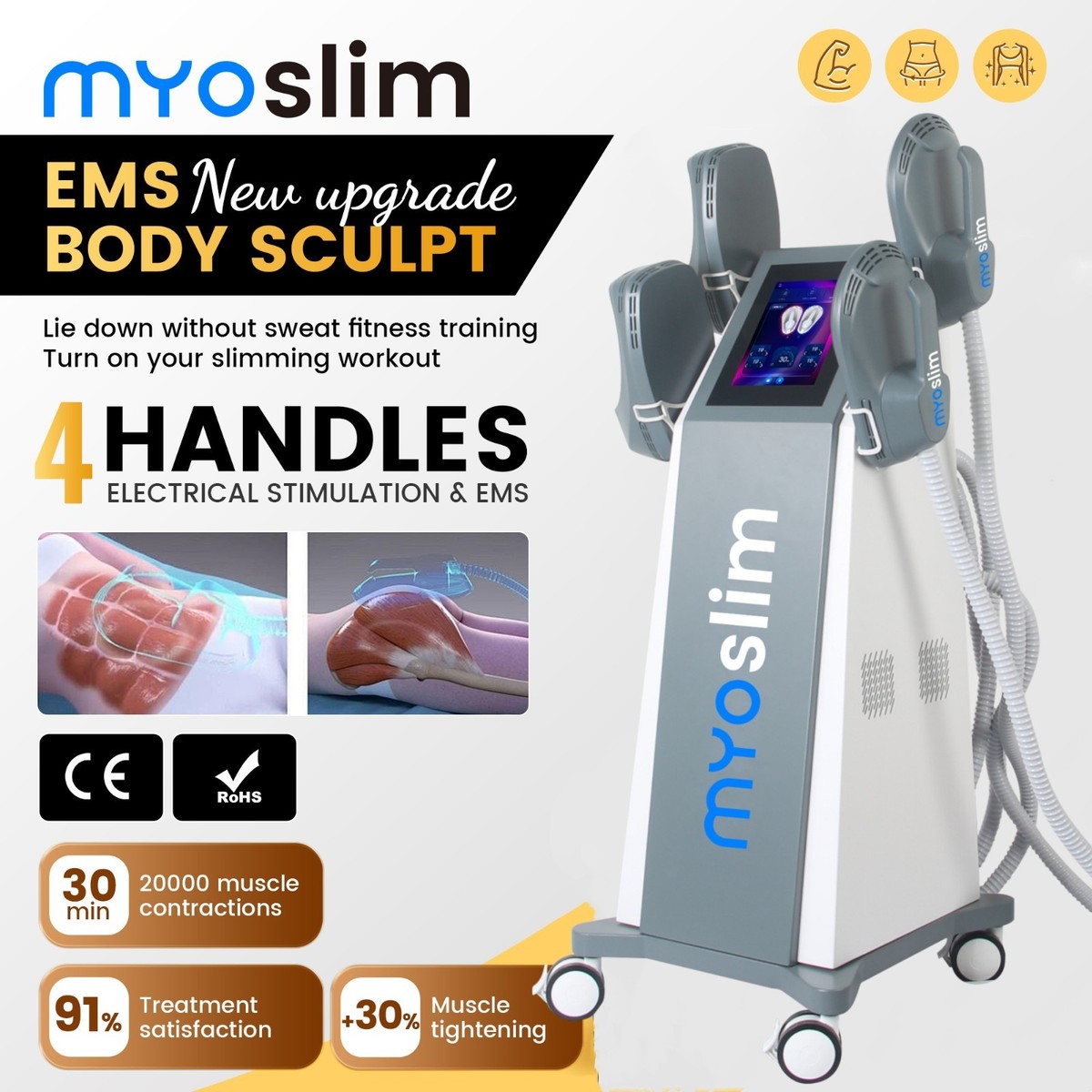 2026 MYOSLIM HIEMT Body Slimming Build Muscles Machine Nova EMS