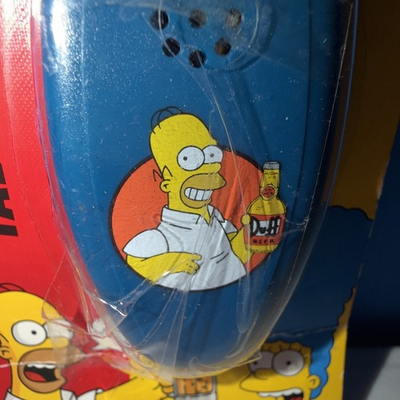 #ad 2004 Simpsons Talking Beer Blue Bottle Opener Homer Simpson Works $29.96