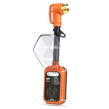 RV Surge Protector 50 Amp Waterproof, RV Circuit Analyzer with 50 AMP Orange