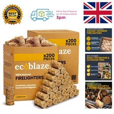 Fast Ignition 400 Natural Firelighters in Resealable Box - Perfect for All Fires 0.08 per lighter
