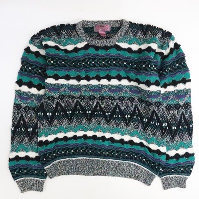Vintage Concrete Mix 3D Knit Crewneck Sweater Size Large Coogi Style