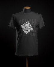 Armani Exchange Men s Black Graphic Logo Cotton Crew Neck T-Shirt