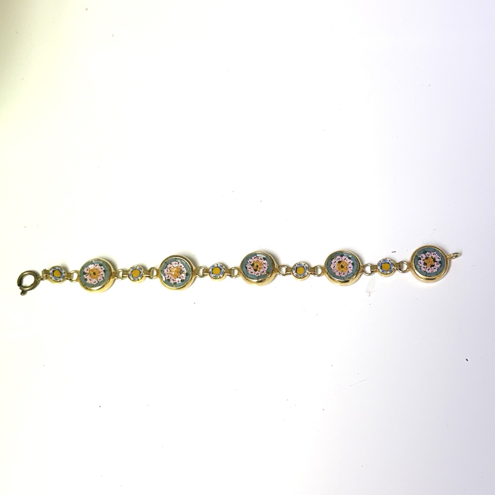 Micro Mosaic Gold Tone Bracelet Made In Italy
