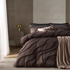 OHS Tufted Contour Bedding Set Soft Cosy Duvet Cover with Pillowcase