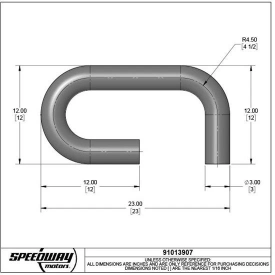 Combo tubo Speedway Motors mandril doblado/tubo de cabezal - 3 pulgadas, acero dulce Foto 2 de 4