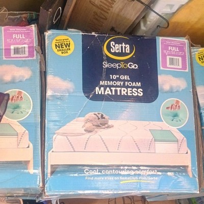 Serta SleepToGo 10'' Gel Memory Foam Mattress Full Medium Cooling Comfort