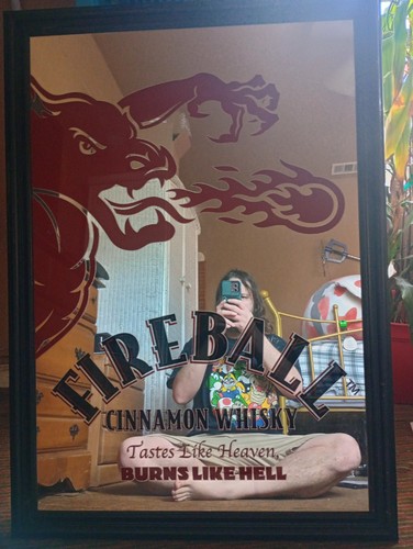Fireball Whisky Mirror Great For Man Caves Or Bars  3x4 Feet PICK. UP. ONLY! 