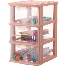  Storage Solution Clear Plastic Drawers Desktop Stationery Organizer Unit