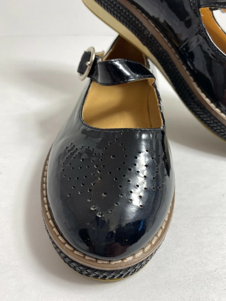 Zapatos para niña Lil Miz Ashley Mary Jane - negros brillantes con hebillas - talla 3 M Foto 2 de 4