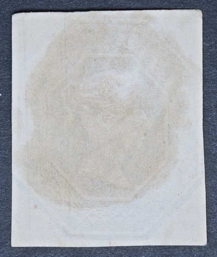 GB SG55 QV 1847 1/- Green, Embossed, Square cut, Used - Picture 2 of 2