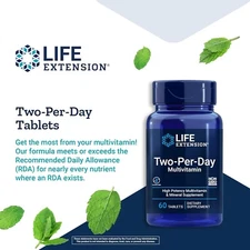 Life Extension Two-Per-Day Multivitamin  & Minerals - Gluten-Free – 60 Tablets