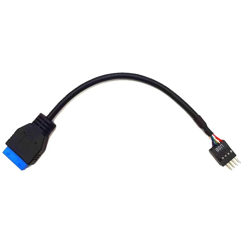 Motherboard USB 3.0 20/19Pin Female To USB 2.0 9P Male Adapter Cable Black 20cm - Image 3 of 4