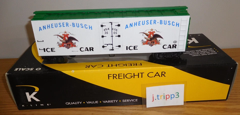 K-LINE K762-5606 ANHEUSER-BUSCH BEER ICE CAR O SCALE WOOD-SIDED REEFER TOY TRAIN - Image 2 of 4